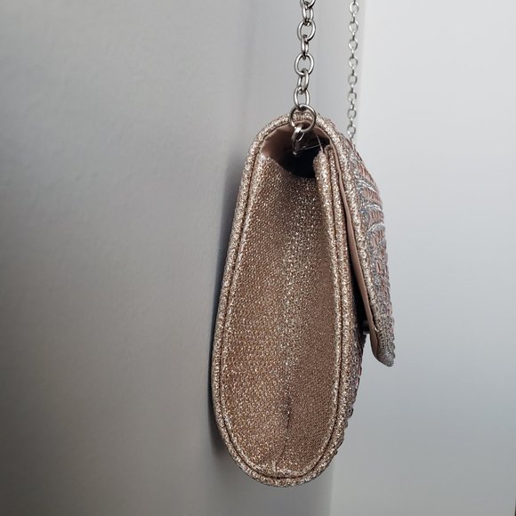 D'margeaux New York Evening Clutch - Champagne/Sparkling Pink Rhinestones - Picture 8 of 12